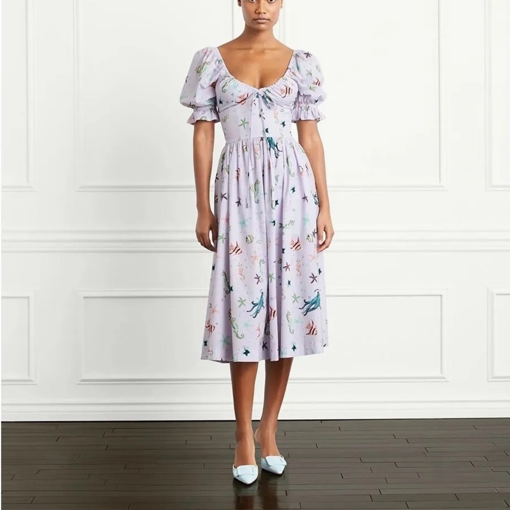 Hill House Ophelia Sea Creatures Midi Nap Dress Purple